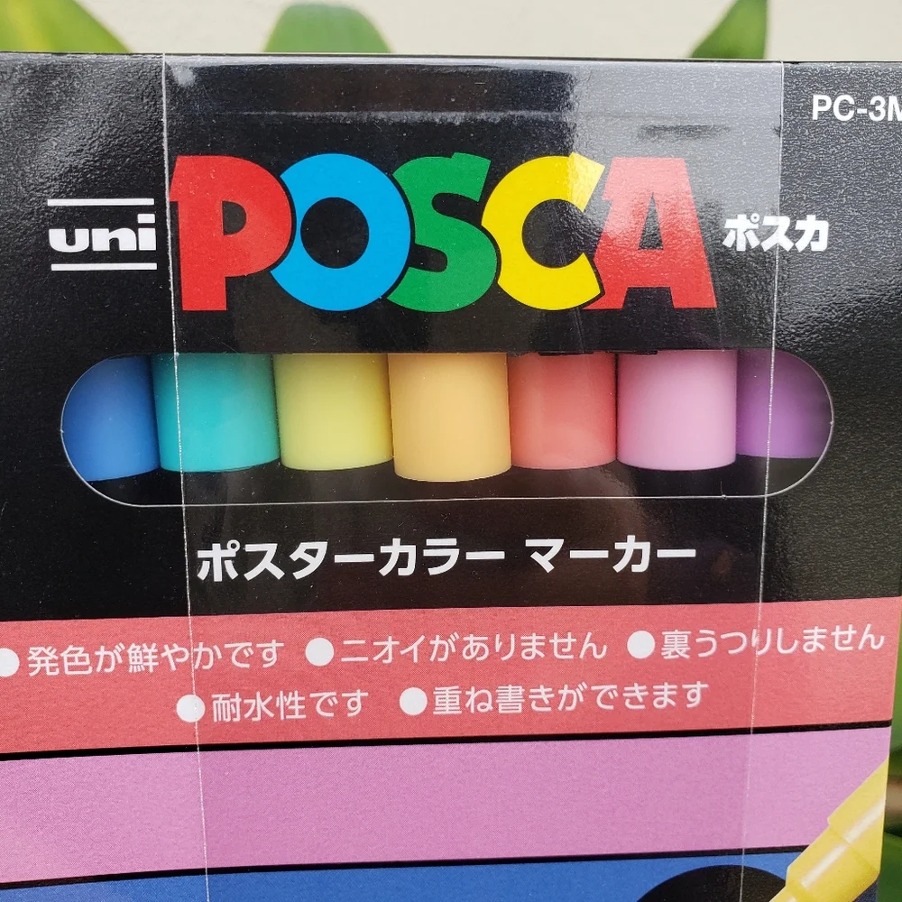 New Uni Posca Paint Marker Pen Fine Point Set of 7 Natural Colors PC-3M 7C